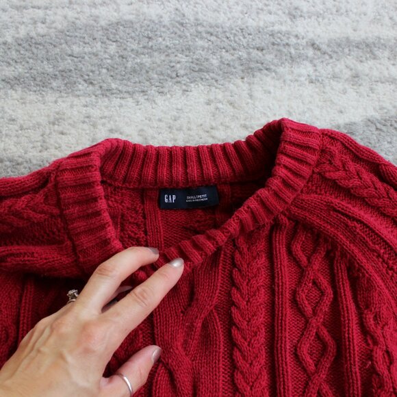 Gap Red Cable Knit Women's Sweater - Picture 3 of 4